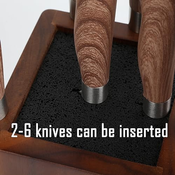 Resafy Magnetic Knife Wooden Block Black 360 Rotatable Knife Holder Rack Magnetic Stands With Strong Enhanced Magnets Kinves Strip