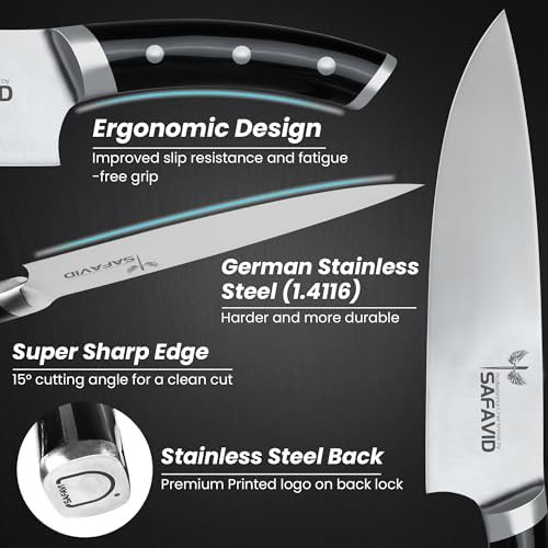 Precision 13-Inch German Chef Knife 8-Inch Blade 5-Inch Ergonomic Handle – High-Carbon Stainless Steel Razor-Sharp Edge For Professional & Home Cooking