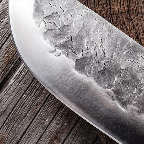 Premium High Carbon Steel Meat Cleaver Chef Knife With Leather Sheath Perfect For Slicing Cutting And Butchering Meat And Vegetables