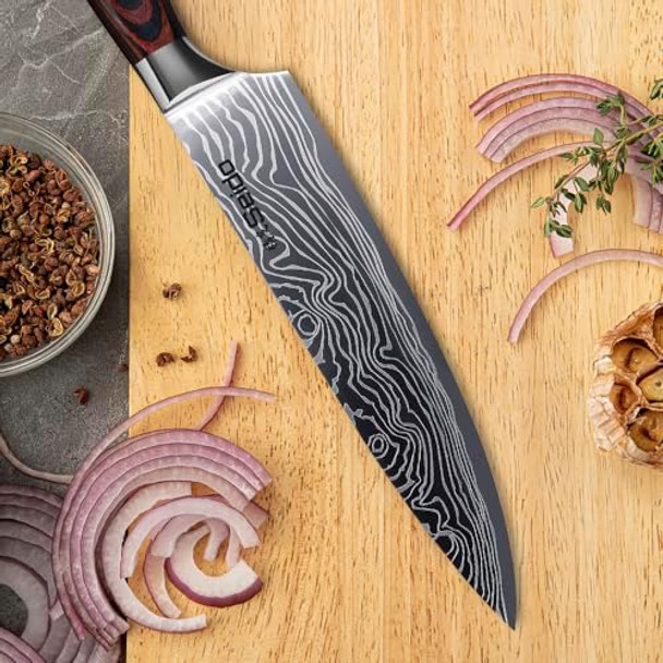 Seido Knives 5-Piece Damascus Master Chef Knife Set - Includes Gyuto Santoku Nakiri Paring Knives - High-Carbon Stainless Steel Kitchen Knives Seido Knives 5-Piece Damascus Master Chef Knife Set - Includes Gyuto Santoku Nakiri Paring Knives - High-Carbon Stainless Steel Kitchen Knives