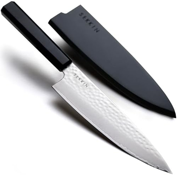 Chef Knife 8 Inch 67-Layer Japanese Damascus Steel Japanese-Style Kitchen Knife With Pakkawood Or Fiberglass-Reinforced Handle Magnolia Wood Sheath (Fiberglass-Reinforced)