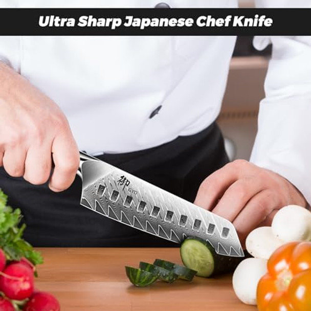 Damascus Chef Knife 7 Inch With Magnetic Knife Block Double Sided Magnetic Knife Holderjapanese Steel Damascus Kitchen Knife