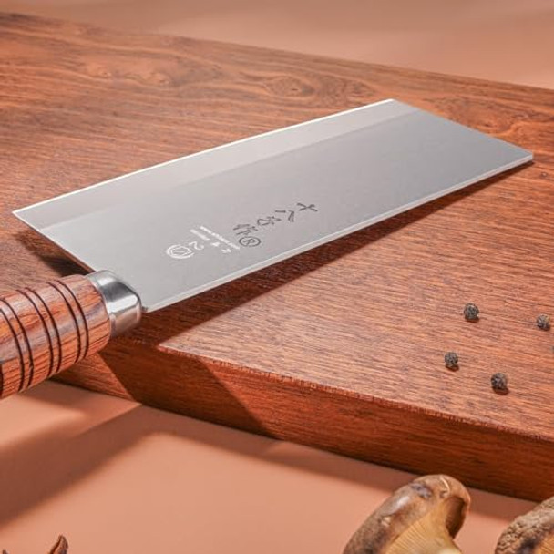 Shi Ba Zi Zuo Meat Cleaver Professional Chef Knife Stainless Steel 8 Inch Butcher Knife Classic Balanced Full Tang Rosewood Wooden Handle For Daily Basis Shi Ba Zi Zuo Meat Cleaver Professional Chef Knife Stainless Steel 8 Inch Butcher Knife Classic Balanced Full Tang Rosewood Wooden Handle For Daily Basis