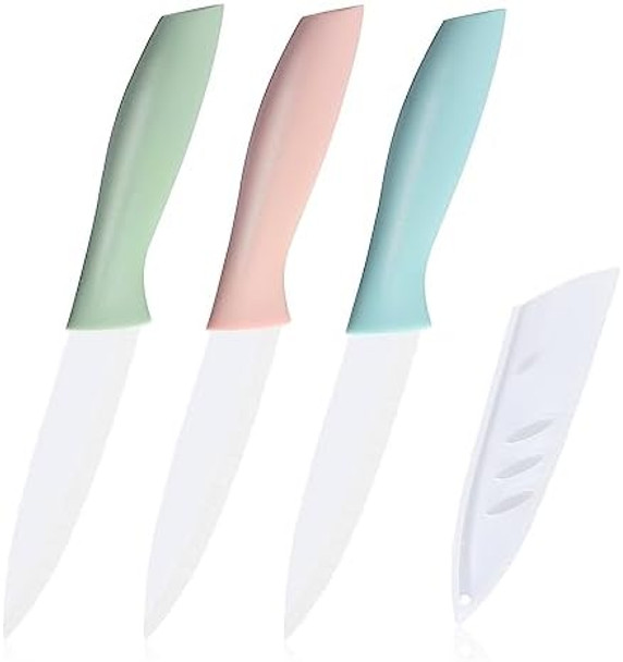 3 Pieces Ceramic Knives Set 4 Inch Fruit Knife Is Suitable For Most Vegetables Fruits And Meats