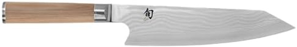 Shun Classic Blonde 8" Kiritsuke Knife Handcrafted Japanese Kitchen Knife For Professional And Home Chefs Vg-Max Core With Damascus Stainless Steel Cladding Pakkawood Handle