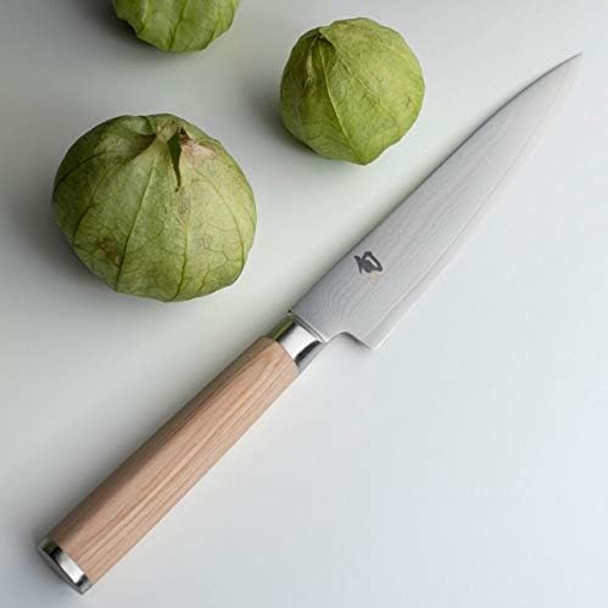 Shun Classic Blonde 6" Utility Knife Handcrafted Japanese Kitchen Knife Vg-Max Core With Damascus Stainless Steel Cladding Pakkawood Handle Precision And Sharpness For Professional And Home Chefs