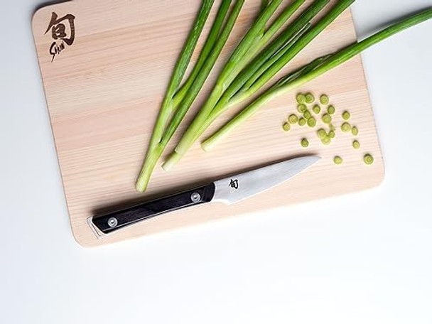 Shun Kazahana 3.5" Paring Knife Handcrafted Japanese Vegetable & Fruit Knife Aus10A Stainless Steel Blade Pakkawood Handle Small Kitchen Tool For Peeling Coring & Cutting Shun Kazahana 3.5" Paring Knife Handcrafted Japanese Vegetable & Fruit Knife Aus10A Stainless Steel Blade Pakkawood Handle Small Kitchen Tool For Peeling Coring & Cutting