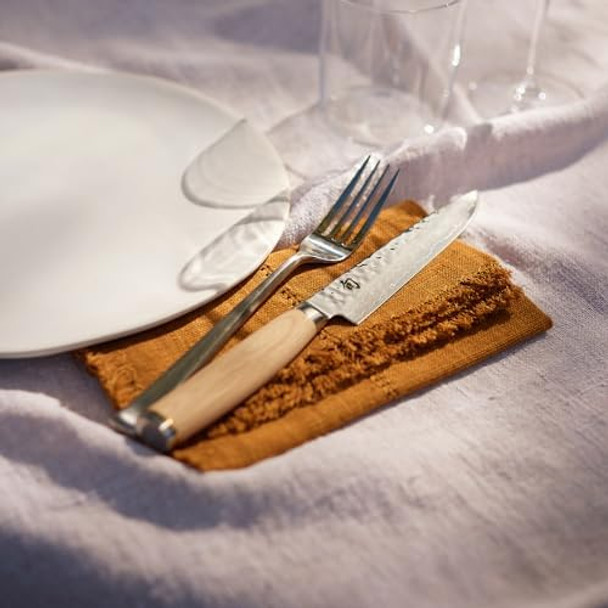 Shun Premier 5" Steak Knife Handcrafted And Hand-Sharpened Japanese Knife For Professional And Home Chefs Vg-Max Core With Damascus Stainless Steel Cladding Pakkawood Handle Shun Premier 5" Steak Knife Handcrafted And Hand-Sharpened Japanese Knife For Professional And Home Chefs Vg-Max Core With Damascus Stainless Steel Cladding Pakkawood Handle