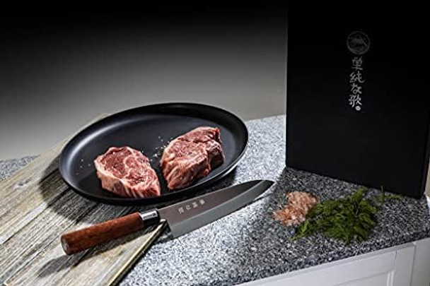 Traditional Japanese Professional Kitchen Chef Knife Set - Premium Gyuto Santoku Nakiri Petty High Corrosion Resistance Full Tang Knife Set