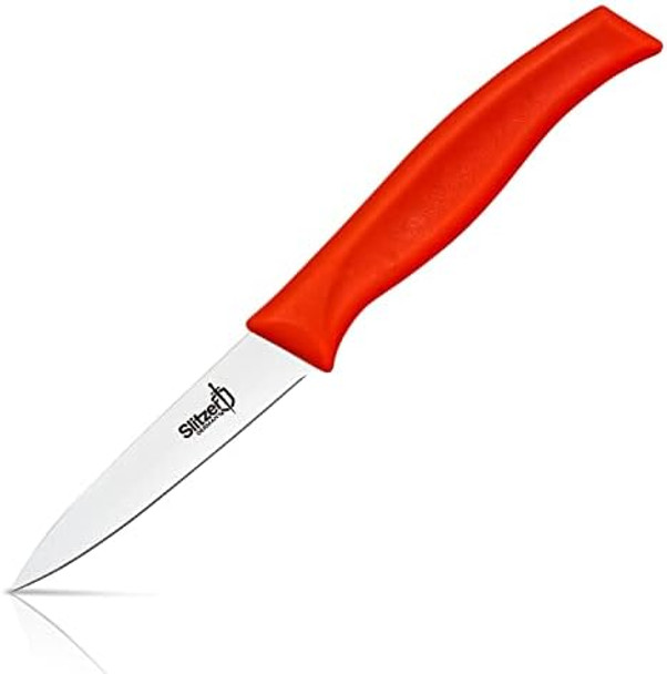 Paring Knife German Stainless Steel Blade 8 Inches 3/12 Inch Blade Red