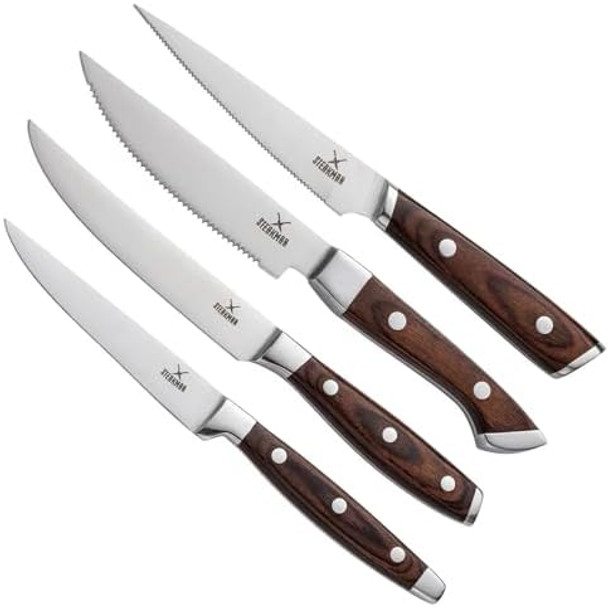 Kitchen Knife Set For Parents' Day - 4 Piece Kitchen Chef Knife Set - Unique Present In Wooden Box - Stainless Steel Ultra Sharp Knives Set – Wooden Handles Knives
