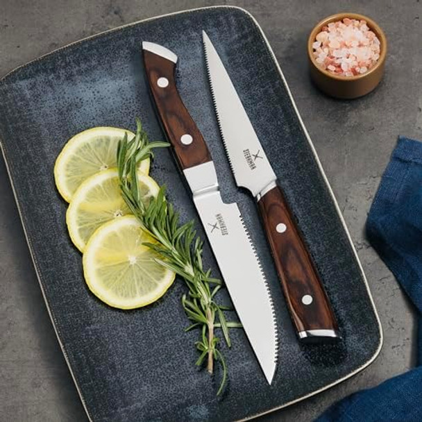 Kitchen Knife Set For Parents' Day - 4 Piece Kitchen Chef Knife Set - Unique Present In Wooden Box - Stainless Steel Ultra Sharp Knives Set – Wooden Handles Knives