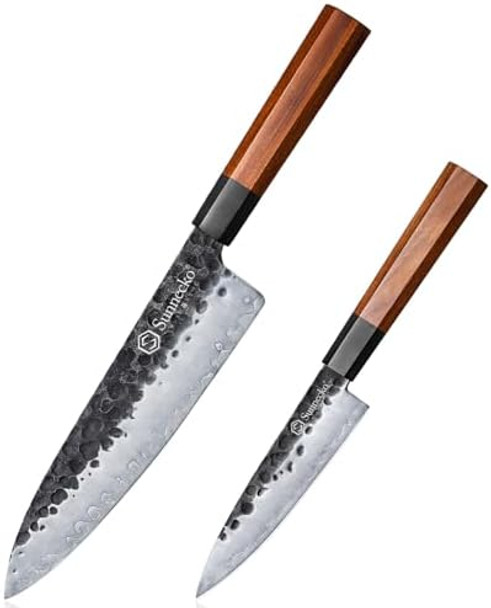 Sunnecko Japanese Chef Knife 8 Inch 5.5 Inch Paring Knife