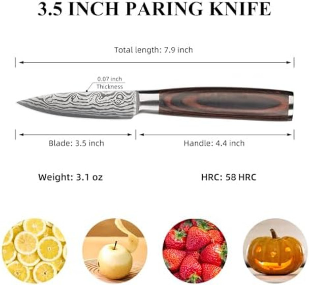 Sunnecko Chef Knife And Paring Knife