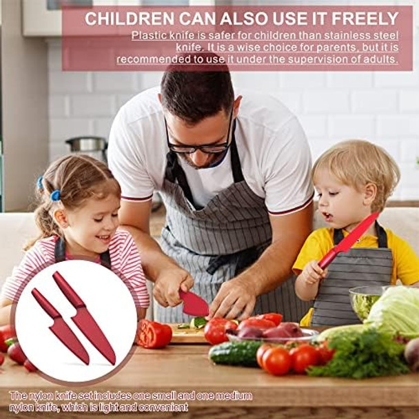 Swibinjit Nylon Knife For Nonstick Pans Plastic Knife Safe For Kids 2 Piece Set 11” And 9” Nylon Knife For Cutting Fruits Veggies And Bread