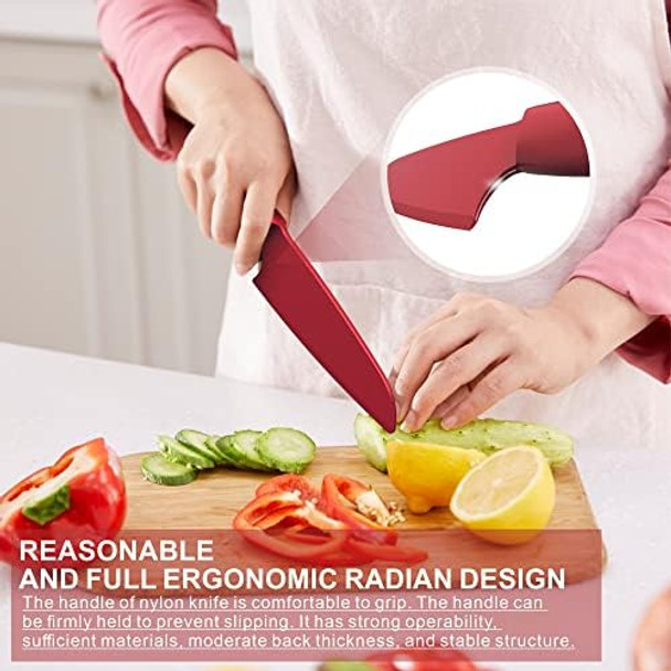 Swibinjit Nylon Knife For Nonstick Pans Plastic Knife Safe For Kids 2 Piece Set 11” And 9” Nylon Knife For Cutting Fruits Veggies And Bread