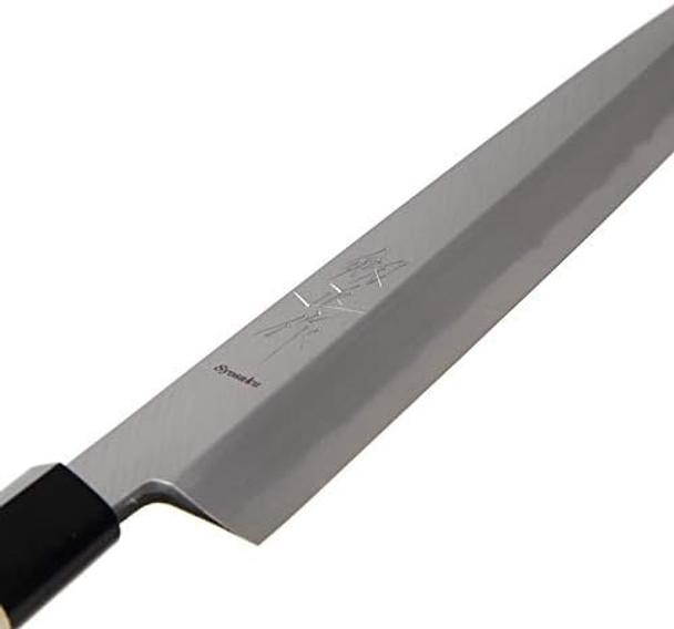 Japanese Sushi Sashimi Chef Knife Kigami(Yellow Steel)-No.2 D-Shape Magnolia Wood Handle Yanagiba 9.5-Inch (240Mm)