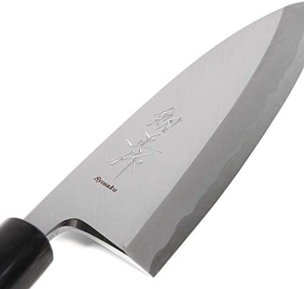 Japanese Sushi Fillet Chef Knife Shiroko(White Steel)-No.2 D-Shape Magnolia Wood Handle Deba 6.5-Inch (165Mm)