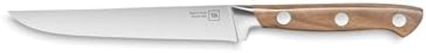Tarrerias Bonjean Georges Stainless Steel Kitchen Knife Block Set With Paring Knife Santoku Knife Steak Knife Chefs Knife Bread Knife And Knife Block Set Of 5 Walnut