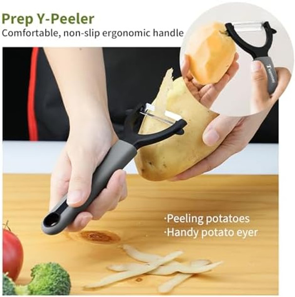 4-Pc Knife Set 6 Inch Santoku Knife 4 Inch Paring Knife Kitchen Scissors Y-Peeler Anti-Rust Coating Razor-Sharp Stainless Steel Chef Knife Set Perfect s For Kitchen
