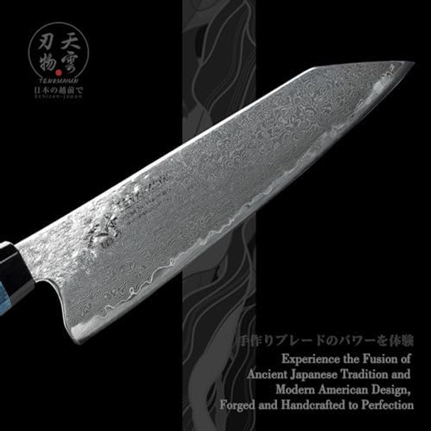 Japanese Gyutou 210Mm Profession Santoku Handcrafted 8 Inch Chef Knife Handmade Forged Knife Japan Sg2 Powder Steel With Blue Wood Handle