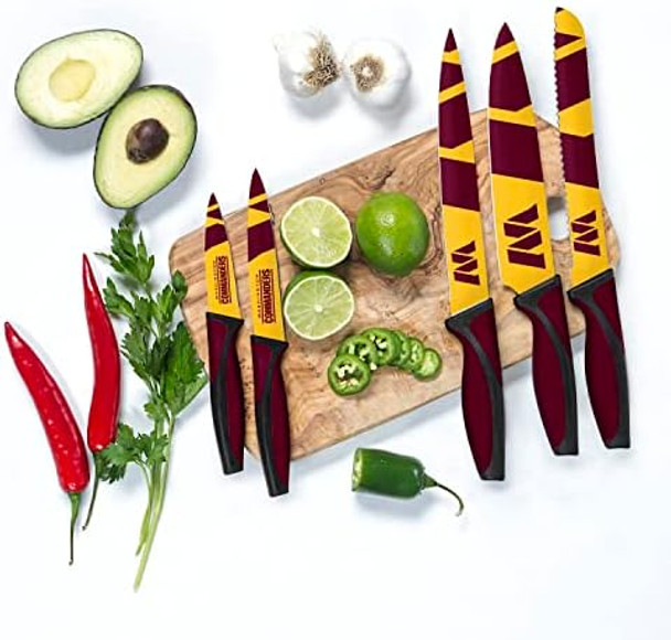 The Sports Vault Nfl Washington Commanders 5-Piece Kitchen Knife Set