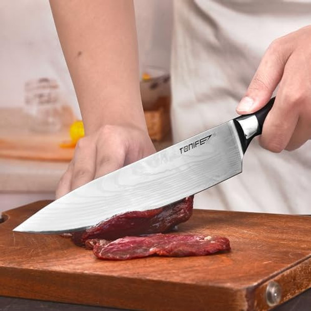 Tonife Chef'S Knife High Carbon Stainless Steel Kitchen Knife 13.07‘’ 6.56Oz Long-Term Use And Maintenance Corrosion-Resistant Long-Lasting
