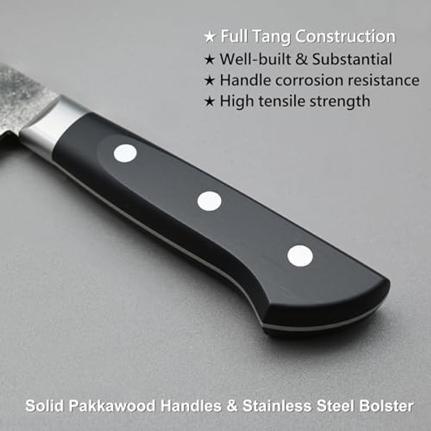 Tonma Japanese Chef Knife Made In Japan 8.2 Inch Full Tang Traditional Handcrafted Stainless Steel Kitchen Knife Professional Classic Gyuto For Giving Razor-Sharp & Highly Durable