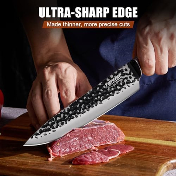 3Pcs Chef Knife Hand Forged High Carbon Stainless Steel Japanese Knife Sets Ultra Sharp Professional Kitchen Knife Sets With Wood Ergonomic Handle