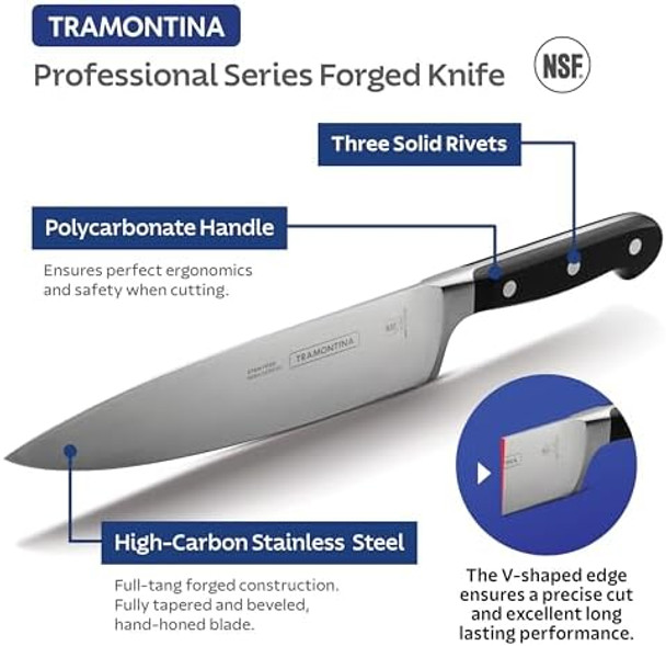 Tramontina Pro Series 4 Piece Forged 5 Inch Serrated Steak Knife Set