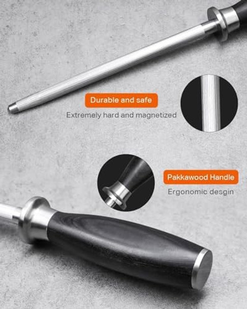 Tuo 8 Inch Chef Knife And 8 Inch Honing Rod Set