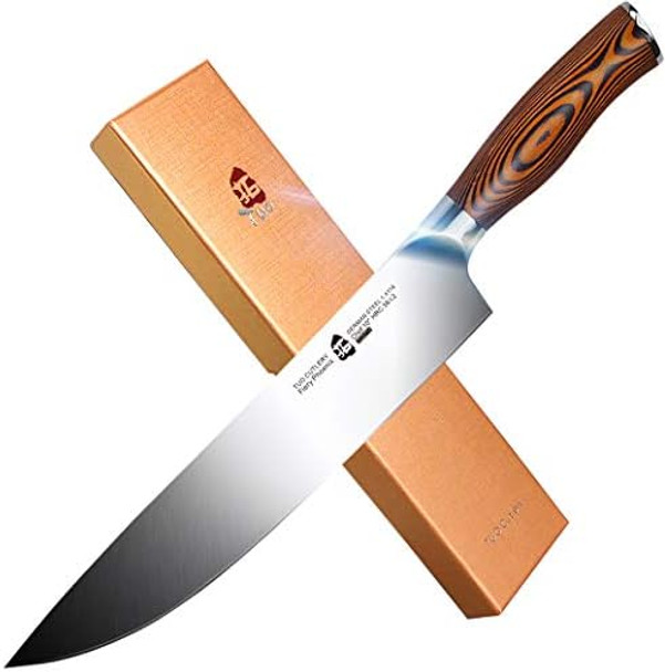 Tuo Meat Cleaver Knife - 6" Sharp Butcher Knife For Meat Cutting German High Carbon Steel Meat Chopper With Pakkawood Handle - Fiery Phoenix Series Tuo Meat Cleaver Knife - 6" Sharp Butcher Knife For Meat Cutting German High Carbon Steel Meat Chopper With Pakkawood Handle - Fiery Phoenix Series