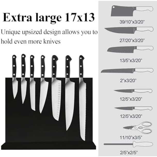 Unihrpa Magnetic Knife Holder Black Acacia Wooden Double Sided Magnetic Knife Block Magnetic Universal Stands With Strong Enhanced Magnets Knife Strip 16 X 12 In Knife Display Rack For Kitchen Unihrpa Magnetic Knife Holder Black Acacia Wooden Double Sided Magnetic Knife Block Magnetic Universal Stands With Strong Enhanced Magnets Knife Strip 16 X 12 In Knife Display Rack For Kitchen