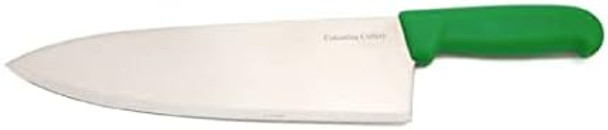 10" Columbia Cutlery Commercial Chef/Cook Knife - Green Fibrox Handle - Razor Sharp And Dishwasher Friendly