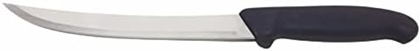 8” Black Breaking & Butcher Knife Curved - Razor Sharp Blade - Cozzini Cutlery Imports