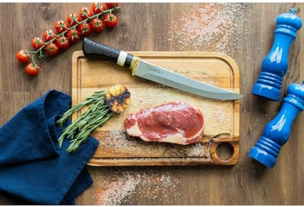 Zakharov Handmade Stainless Steel Knives – Chef Meat & Butcher Blades Wooden/Bone Handles – Ideal For Cutting & Slicing Box Included Made In Brazil (Wooden And Bone Handle 10 Inches)