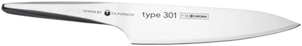 Chroma P18 Chef’S Knife Type 301 By F. A. Porsche 8″ Kitchen Knife Ultra Sharp Stainless Steel Professional Cooking Handcrafted Japanese 301 Steel Blade Ergonomic Handle 18/10 Stainless Steel