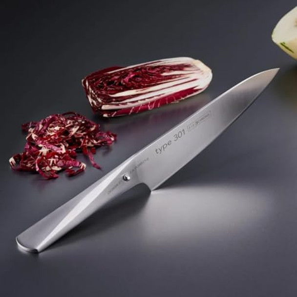 Chroma P18 Chef’S Knife Type 301 By F. A. Porsche 8″ Kitchen Knife Ultra Sharp Stainless Steel Professional Cooking Handcrafted Japanese 301 Steel Blade Ergonomic Handle 18/10 Stainless Steel