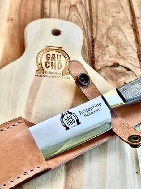 Grill Steak Knife Argentina Gaucho Collection Professional Quality Stainless Steel Handmade Guayubira Hardwood Bronze Handle Blade: 22Cm (8.6In) Total: 35Cm (13.7In)