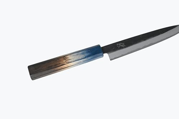 Honkaku Kurouchi Sakura Petty Knife 11.2Inch Black And Silver Kajiya02 Honkaku Kurouchi Sakura Petty Knife 11.2Inch Black And Silver Kajiya02