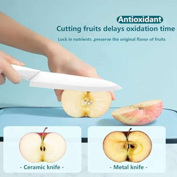 Ceramic Knife Fruit And Vegetable Peeler Household Sharp Multi-Purpose Kitchen Chef Knife With Protective Sheath 4 Inch (Pink)