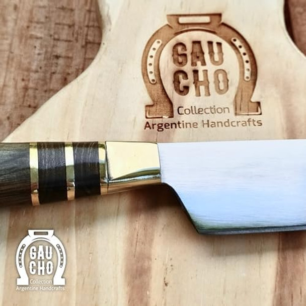 Grill Steak Knife Argentina Gaucho Collection Professional Quality Stainless Steel Handmade Guayubira Hardwood Bronze Handle Blade: 15Cm (6In) Total: 26Cm (10In) Grill Steak Knife Argentina Gaucho Collection Professional Quality Stainless Steel Handmade Guayubira Hardwood Bronze Handle Blade: 15Cm (6In) Total: 26Cm (10In)