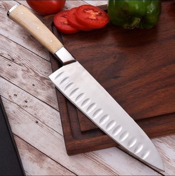 Professional Chef Knife Full Tang With Camel Bone Handle –8-Inch Blade D2 Stainless Steel Ergonomic Handle Grip And Box Professional Chef Knife Full Tang With Camel Bone Handle –8-Inch Blade D2 Stainless Steel Ergonomic Handle Grip And Box
