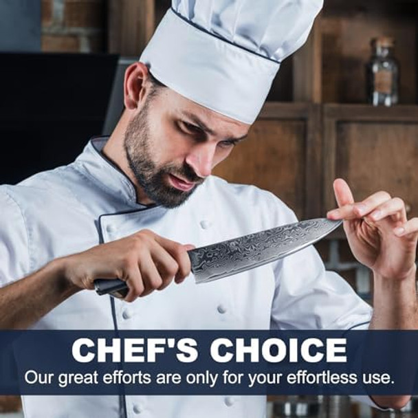 8" Damascus Chef Knife - 67-Layer Hand-Forged Blade Nsf Pakkawood Handle Box (62 Hrc) 8" Damascus Chef Knife - 67-Layer Hand-Forged Blade Nsf Pakkawood Handle Box (62 Hrc)