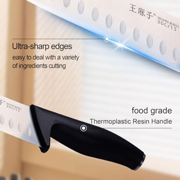Santoku Knife 7 Inch Ultra Sharp Professinal Chef Knife German High Carbon Stainless Steel Kitchen Knife With Ergonomic Handle Design Kitchen Knives For Chopping Vegetable And Cooking