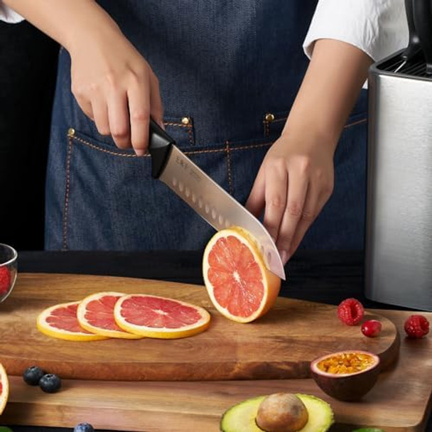Santoku Knife 7 Inch Ultra Sharp Professinal Chef Knife German High Carbon Stainless Steel Kitchen Knife With Ergonomic Handle Design Kitchen Knives For Chopping Vegetable And Cooking