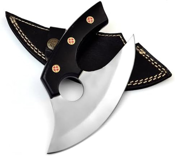 Multipurpose Alaskan Ulu Knife Vegetable Chopper And Herb/Meat Mincer Sharp Slicer D2 Steel Blade Mezzaluna Pizza Cutter Great For Anyone Who Loves To Cook