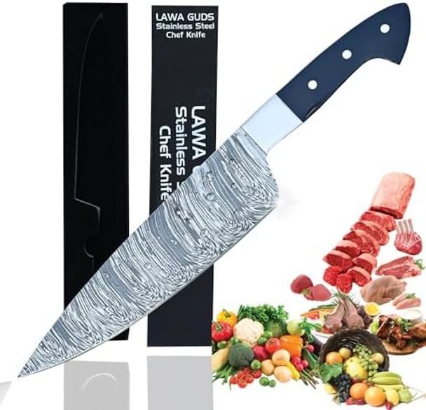 Lawa Chef Knife 8 Inch Ultra Sharp Premium Japanese Chef'S Knives Damascus Stainless Steel Knife - Kitchen Knife For Vegetables And Meat With Box