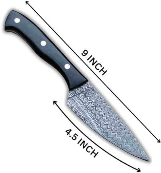 4.5 Inch Damascus Steel Small Kitchen Chef Knife