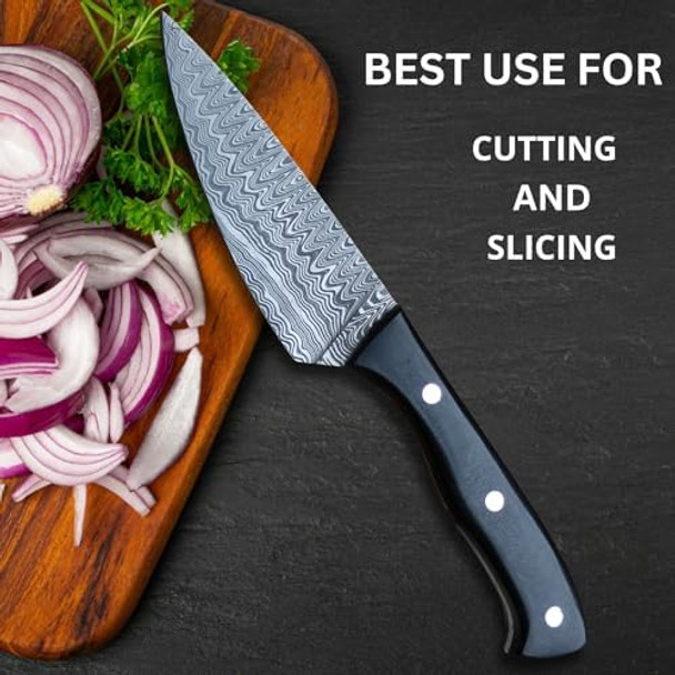 4.5 Inch Damascus Steel Small Kitchen Chef Knife